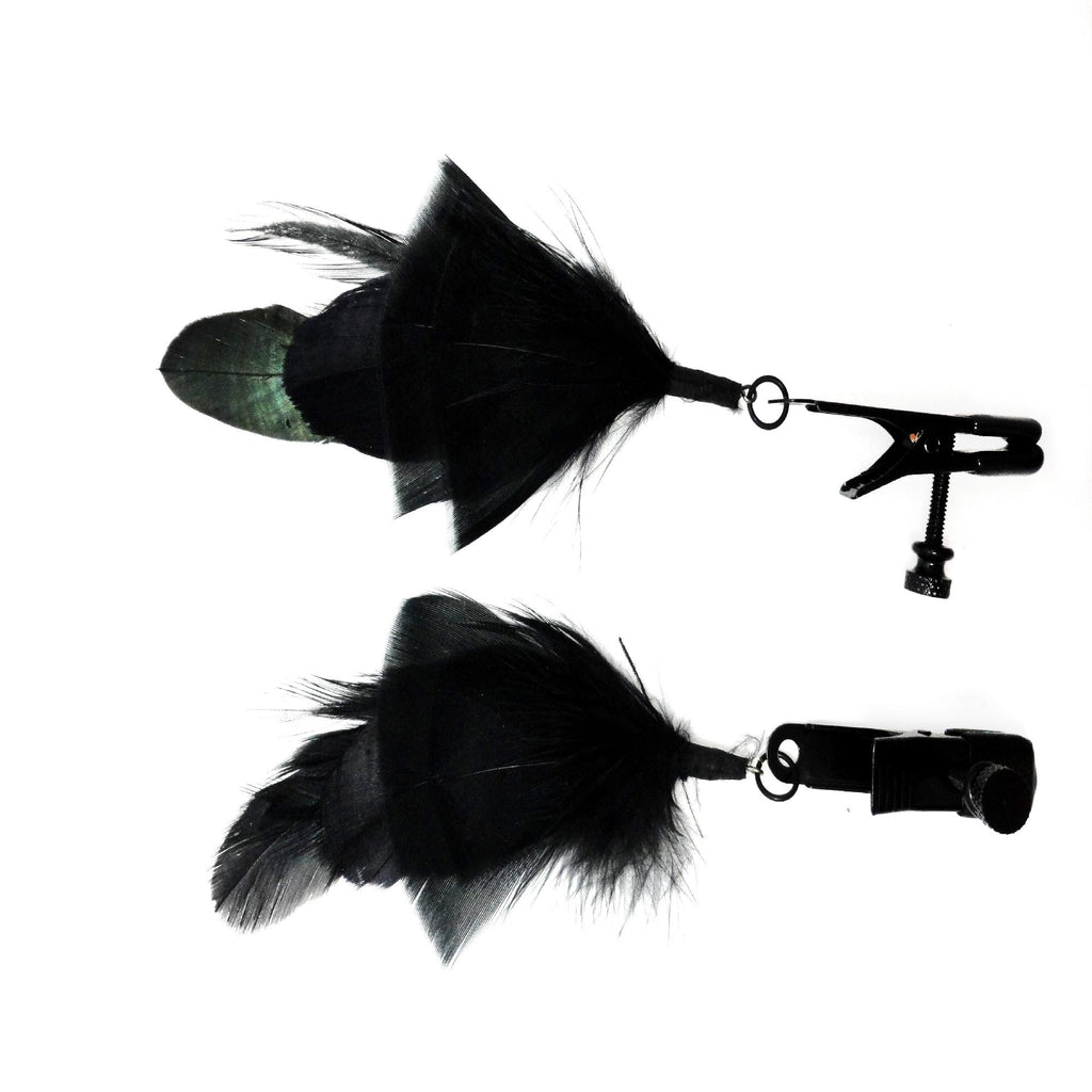 Alligator Clamp Black Feather Black