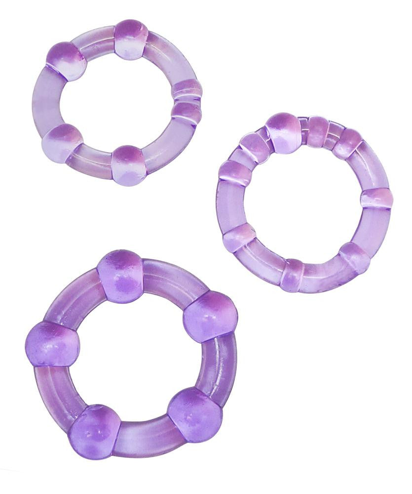 (bulk) Textured Cockring Trio Purple