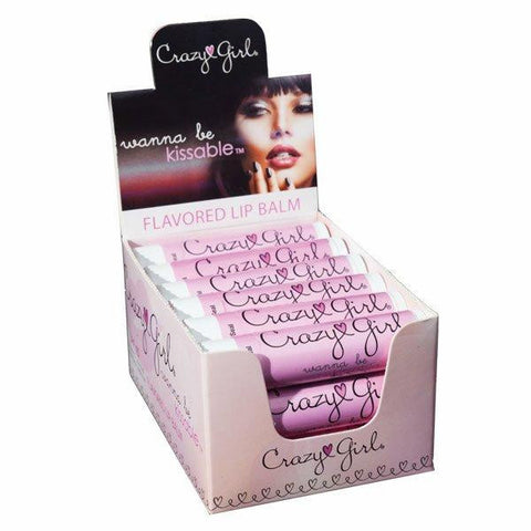 Crazy Girl Lip Balm Pink Cupcake 18 Pc Dsp