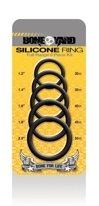 Boneyard Silicone Ring 5pc Kit Black