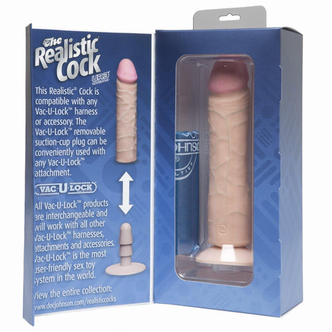 Realistic Cock 8 White "