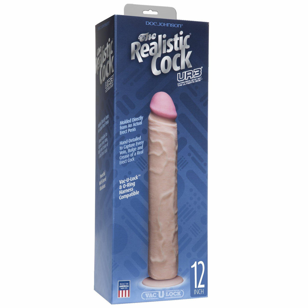 Realistic Cock 12 White "