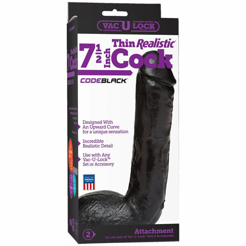 Vac U Lock Code Black 7.5in Thin Realistic