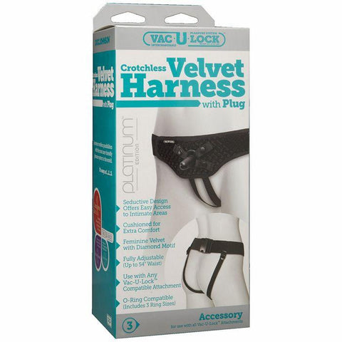 Vac U Lock Crotchless Velvet W-plug