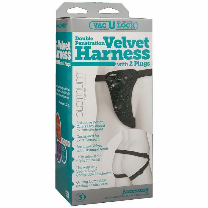 Vac U Lock Double Penetration Velvet Harness W-2 Plugs