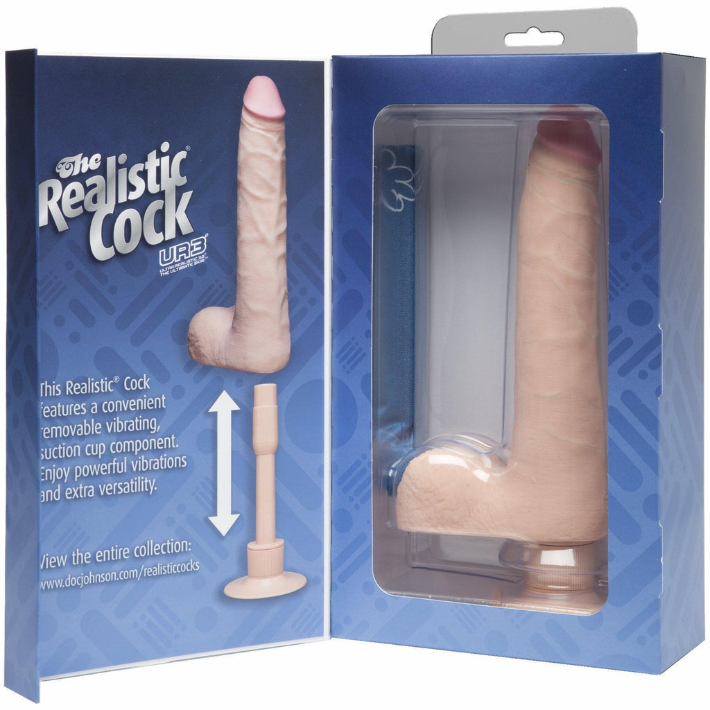 Realistic Cock 9 Slim Vib. White "