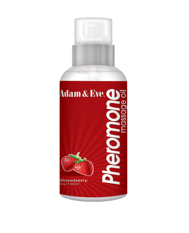 Adam & Eve Massage Oil Strawberry 4 Oz