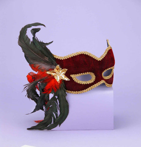 Half Mask Karneval Maroon