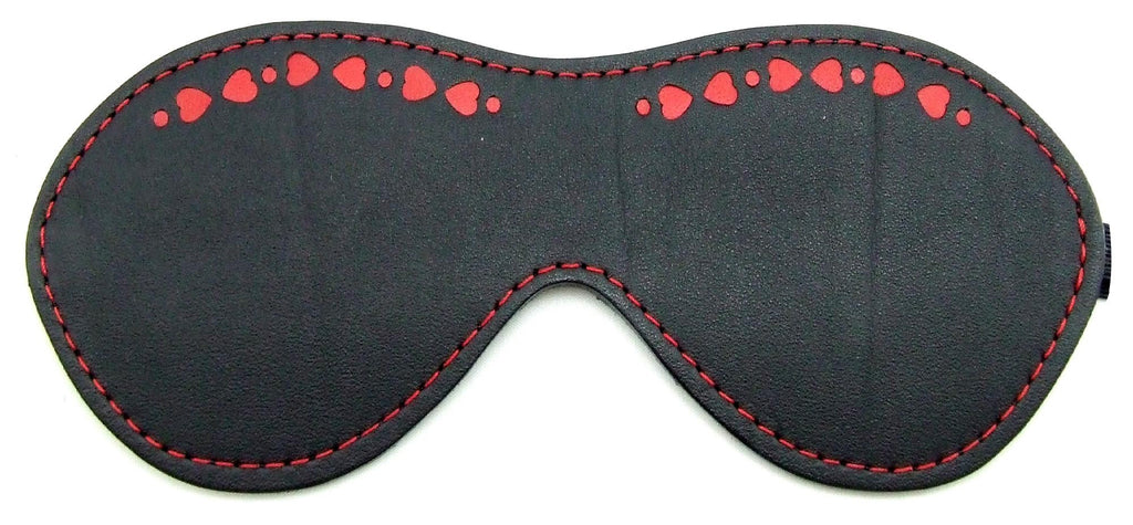 H2h Blindfold Leather W-heart Inlay Black