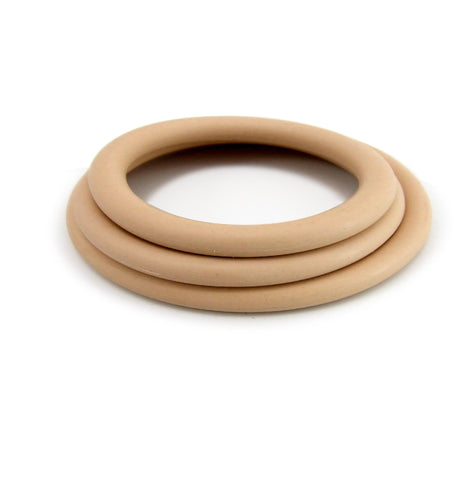 H2h Cock Ring Nitrile 3pc Set Nude