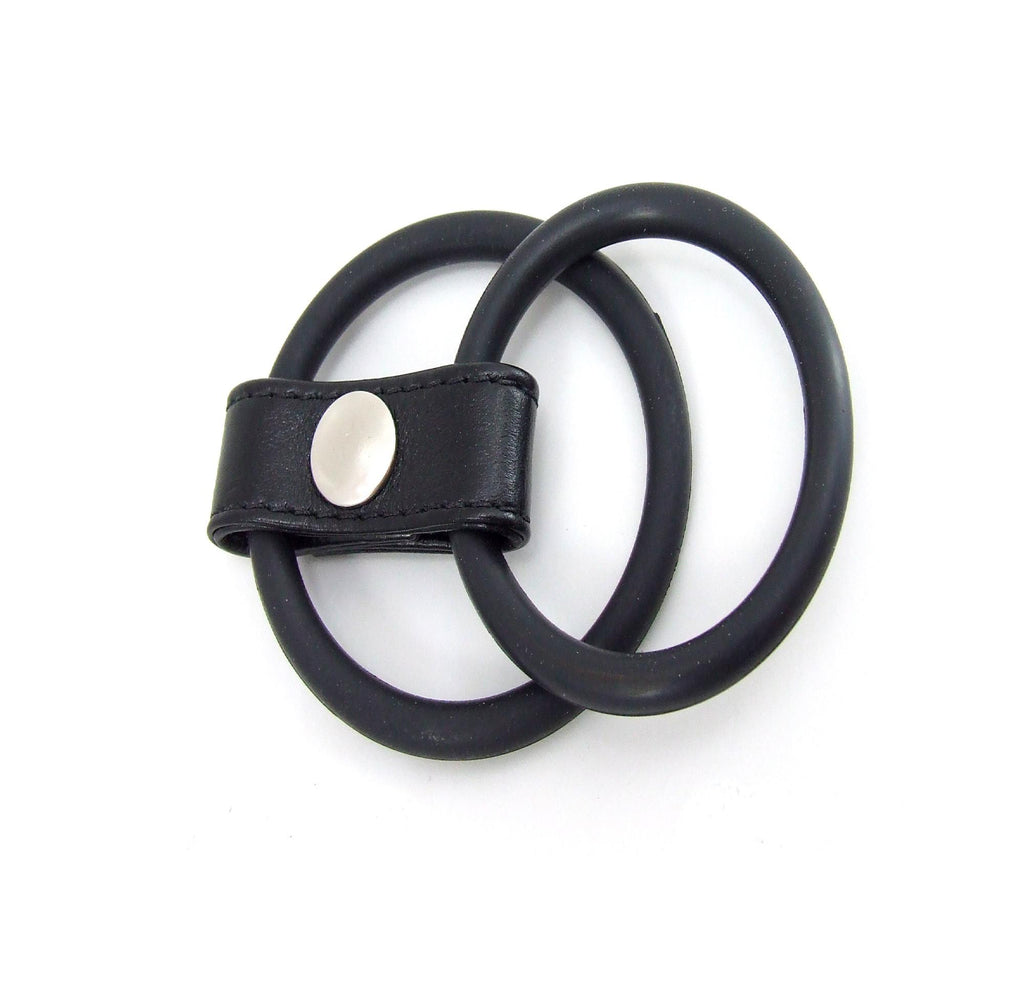 H2h Cock Ring Dbl Ringer Nitrile Black