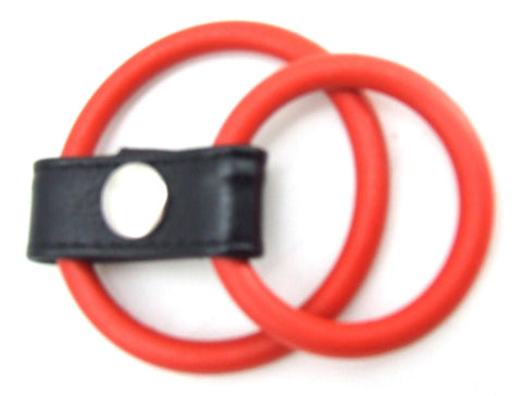 H2h Cock Ring Dbl Ringer Nitrile Red