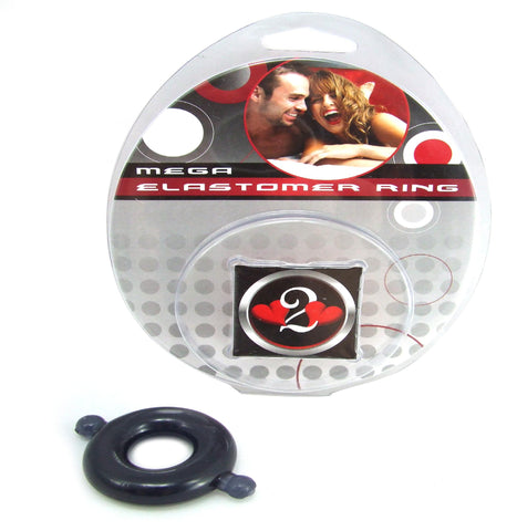 H2h Cock Ring Elastomer Medium Black