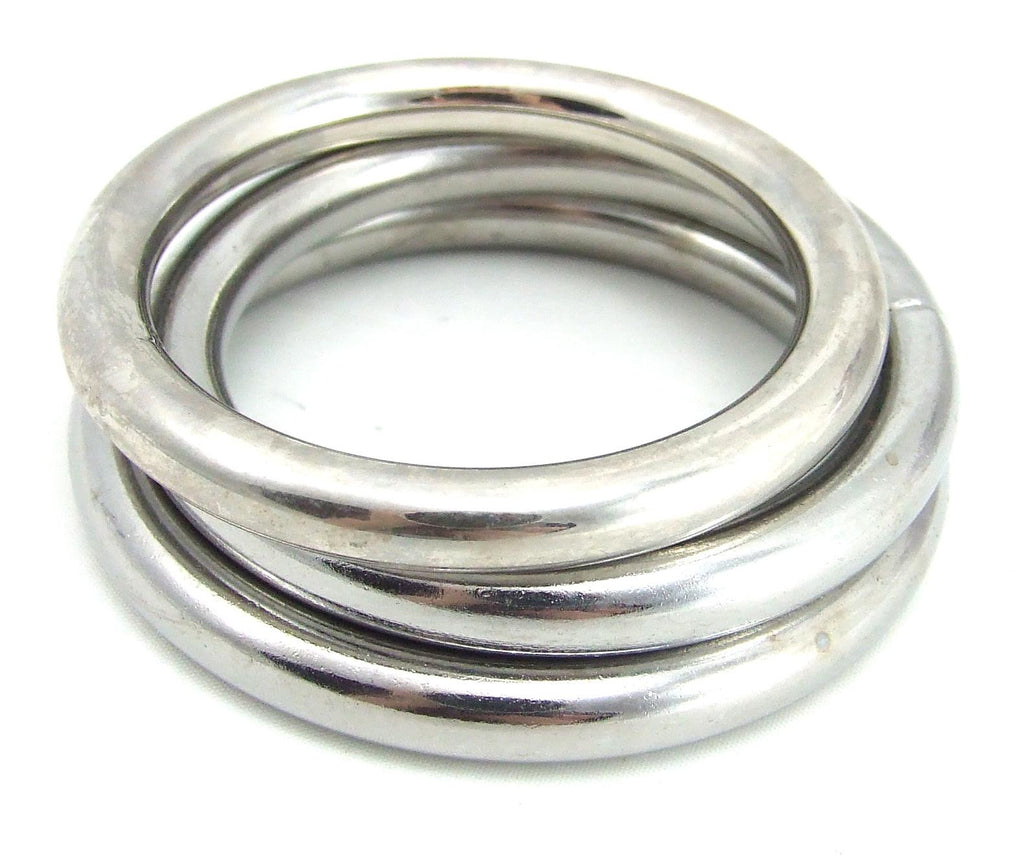 H2h Cock Ring Metal 3pc Set Chrome