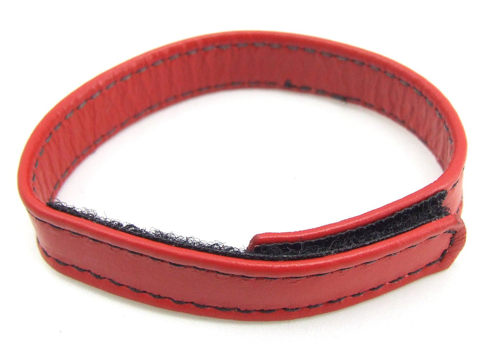 H2h Cock Ring Leather Velcro Red