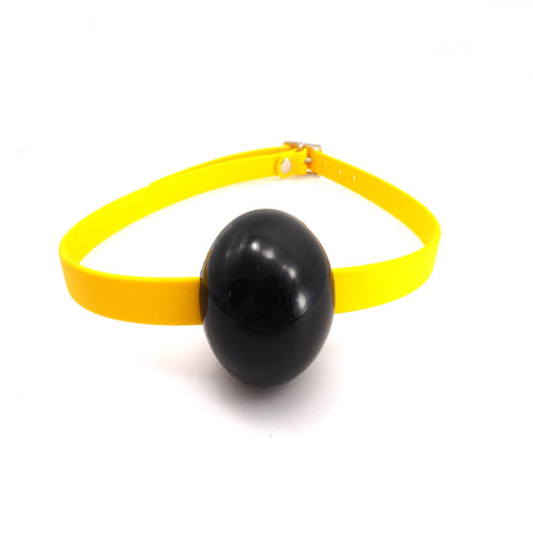 Ball Gag Biothane Yellow W-silicone Ball