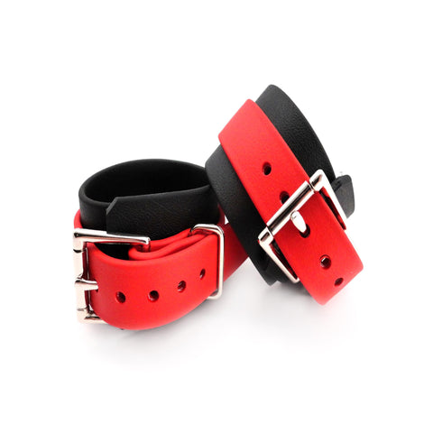 Restraints Ankle Biothane Black & Red