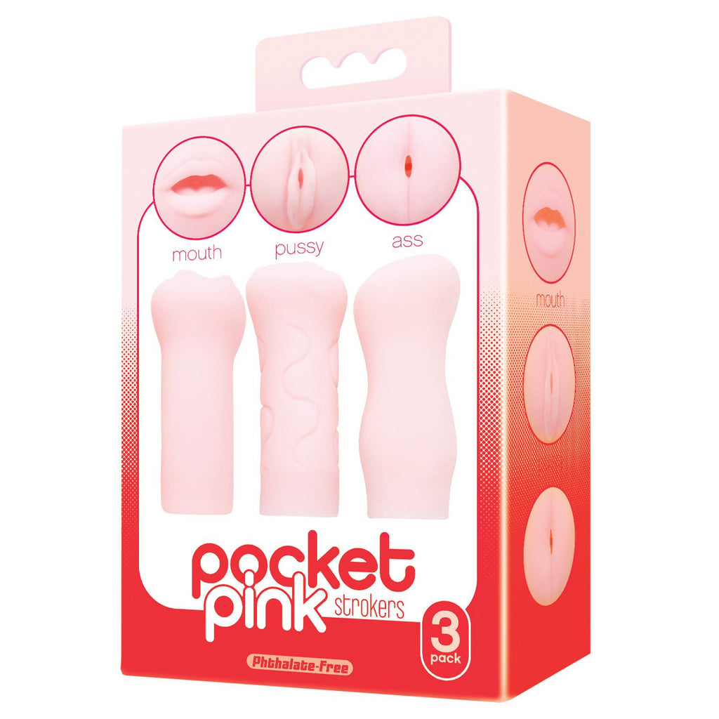 Icon Male Pocket Pink Stroker 3 Pack