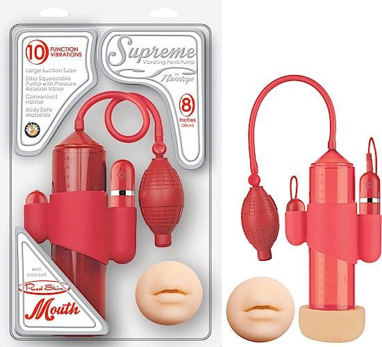 Supreme Vibrating Penis Pump Mouth Red