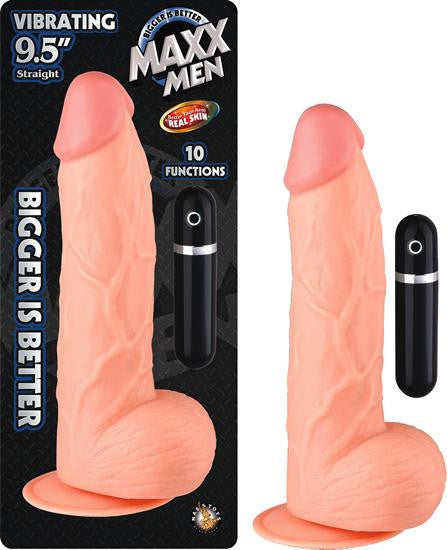 Maxx Men 9.5in Straight Dong Flesh Vibrating