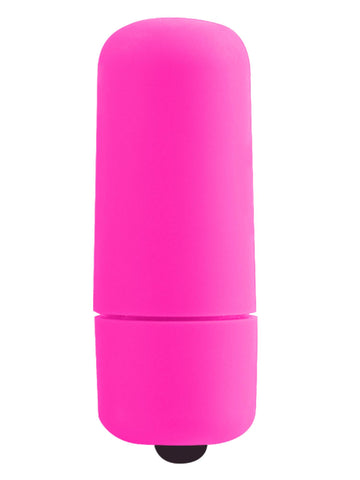 Neon Vibrating Butt Plug Pink