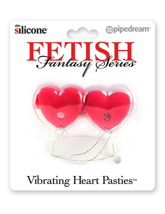 Fetish Fantasy Vibrating Heart Pasties Red