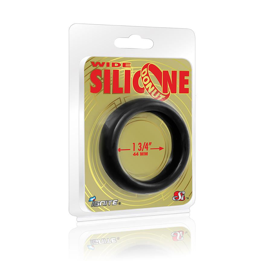 Wide Silicone Donut Black 1.75in