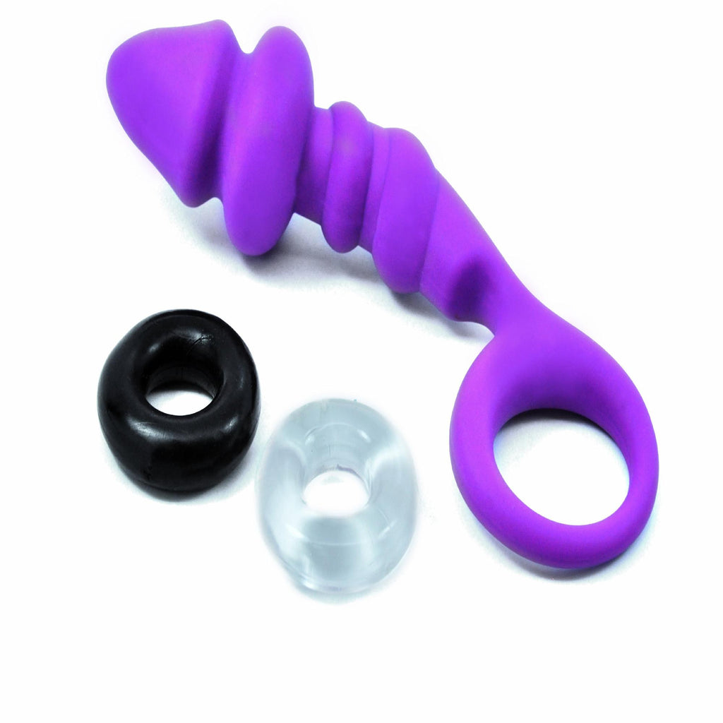 Cloud 9 Curved Prostate Plug W-bonus C Rings