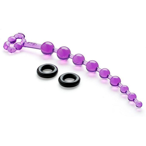 Cloud 9 Classic Flexible Anal Beads Purple W-c Rings